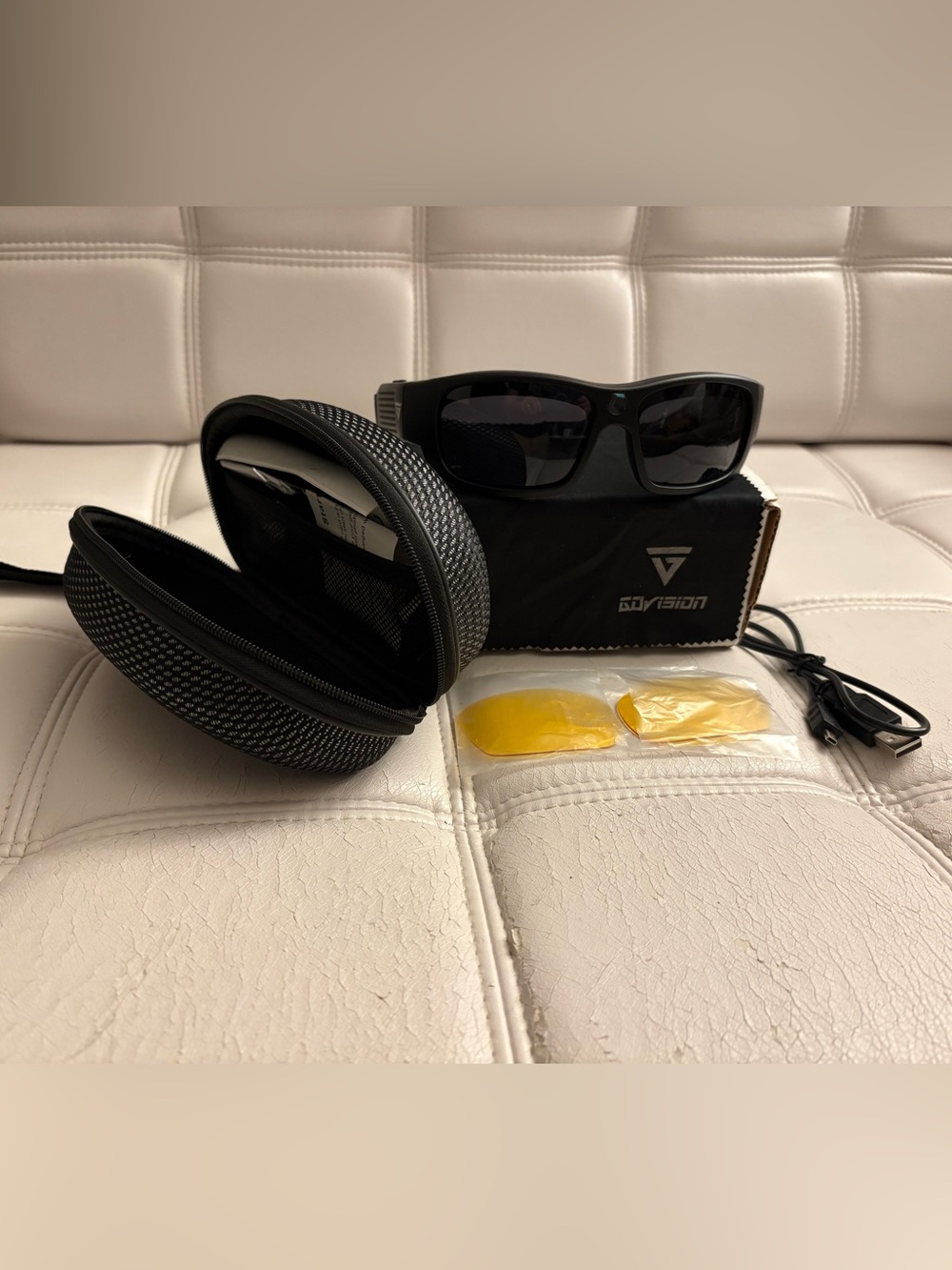 GoVision 1080P Video Sunglasses Built In Bluetooth Extra set of lenses